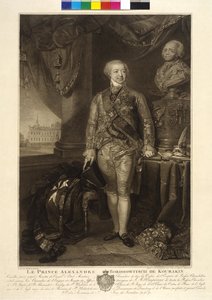 Aleksandr Borisovic Kurakin (etching) tekijältä Wladimir Lukitsch Borowikowski