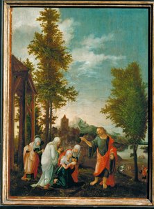 Kristuksen jäähyväiset pyhille naisille (maalaus limewood)