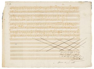 Nimikirjoitusmusiikkikäsikirjoitus, Kaksi saksalaista hymnia, K.343 tekijältä Wolfgang Amadeus Mozart