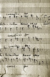 Wolfgang Amadeus Mozartin Requiemin työstöpartituuri (nuotit)