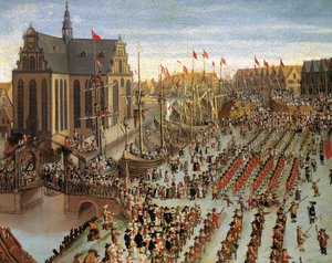 Frederik III julistaa Tanskan kruunun perinnöllisiksi Kööpenhaminassa kenraalin edessä vuonna 1660, Wolfgang Heimbachin (1605-1678) maalaus