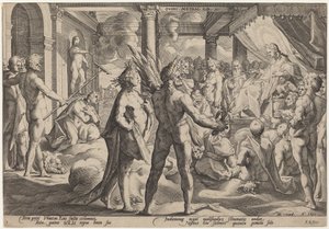 Phaeton kysyy vaunuja tekijältä Workshop of Hendrick Goltzius, after Hendrick Goltzius