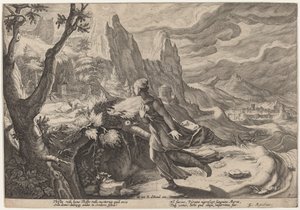 Leijona pelkää tätä tekijältä Workshop of Hendrick Goltzius, after Hendrick Goltzius