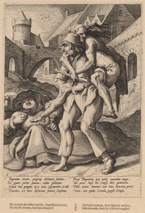 Köyhyyttä on helpompi kestää kuin luksusta tekijältä Workshop of Hendrick Goltzius, after Karel van Mander I