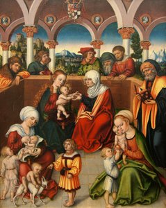 Saksa: Heilige Sippe Pyhä sukulaisuus tekijältä workshop of Lucas Cranach the Elder