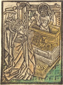 Pyhä Gregory tekijältä Workshop of Master of the Aachen Madonna