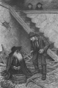 "Pard, täällä on tuhansia dollareita", sanoi Injun Joe (litho)