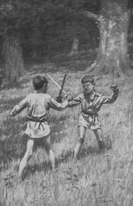 Robin Hood ja Guy of Guisborne (litho)