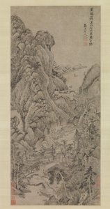 Matkailijat purojen ja vuorten joukossa, luultavasti 1670-luvulta. tekijältä Wu Li