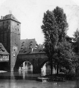 Henkersteg Hangmans Bridge, Nürnberg, Baijeri, Saksa, 1900-luku.