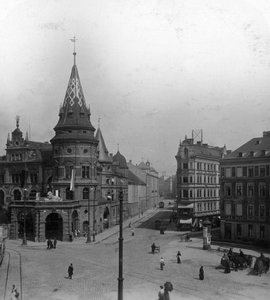 Löwenbräu Keller ja Stiglmaierplatz, München, Saksa, 1900-luku.