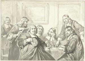 Pyhän Luukkaan killan valvojat Haarlemissa, 1675.