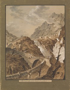 Paholaisen silta kohti Gothard-vuorta Sveitsissä, 1785-1824. tekijältä Xaver Triner