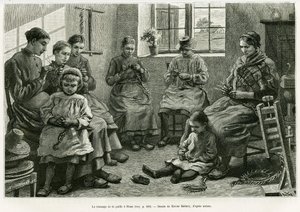 Olkipunoksessa on Sluze. Xavier Melleryn kaiverrus havainnollistamaan tarinaa La Belgique, Camille Lemonnier, in le tour du monde 1886, ohjaaja Edouard Charton (1807-1890), Hachette, Paris.