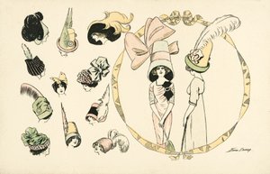 Naisten hattumuoti (väri litho) tekijältä Xavier Sager