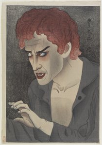 Näyttelijä Morita Kanya XIII (1907-75) Jean Valjeanina, 1921 (värillinen puupalikkaprintti)