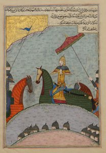 Timur ennen taistelua, Folio Zafarnaman hajakopiosta..., A.H. 839A.D. 1436. tekijältä Ya