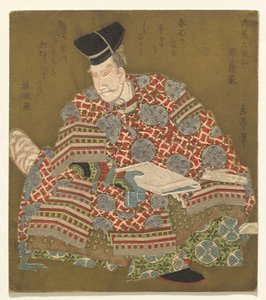 Minamoto no Yoshiie, from the series Six Immortal Samurai Poets (Buke Rokkasen) tekijältä Yashima Gakutei