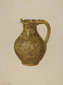 Pennsylvania German Puzzle Jug, c. 1938.