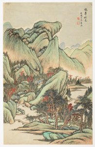 Autumnal Color Mount Quanin ja Mount Huan joukossa, 12 lehden albumista