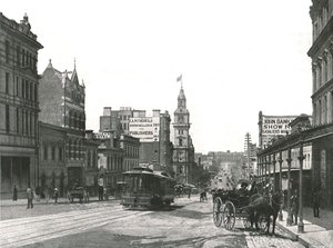 Bourke Street katsot itään, Melbourne, Australia, 1895. tekijältä York and Son