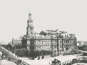 Uusi kaupungintalo, Sydney, Australia, 1895.