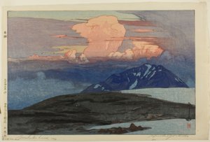 Goshiki-vuoret (Goshikihara), sarjasta "Kaksitoista kohtausta japanilaisista alpeista (Nihon arupusu junidai no uchi)" tekijältä Yoshida Hiroshi