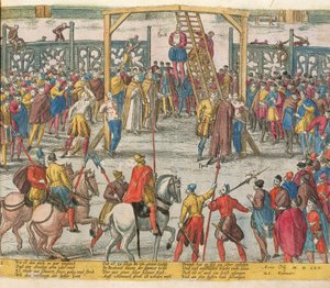 The Execution of Spell of Brabant, joka oli tuonut muita viattomia ihmisiä henkiin tekijältä Zacharias (school of) Dolendo