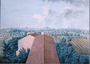 Näkymä M. Reverditin puutarhaan Belvederestä lähellä Toulonia (guassi paperille) tekijältä Zacharie Felix Doument