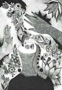 Soul Flowers, 2019 (mustepiirustus paperille)