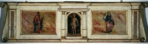 Alttari predella San Barnaban kirkosta (tempera paneelissa) tekijältä Zanobi Poggini