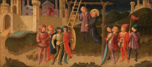 Pyhä Nikolaus Tolentinolainen pelastaa hirtettyä miestä Pyhä Nikolaus Tolentinolainen pelastaa hirtetyn miehen tekijältä Zanobi di Jacopo Machiavelli (attributed to)