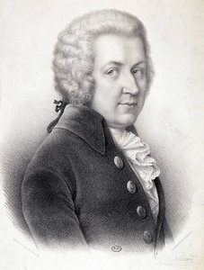 Muotokuva Wolfgang Amadeus Mozartin (1756-1791) rintakuvassa - Belliard, kaiverrus