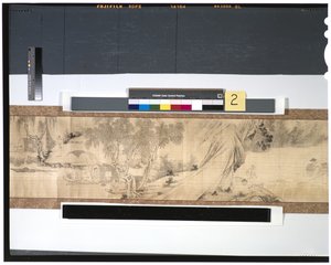 Kalastajien elämää joen varrella, 1700-luku (muste ja väri silkillä, käsirulla) tekijältä Zhou Shanguan