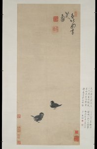 Two Chicks, n. 1694 (muste paperille) tekijältä Zhu Da