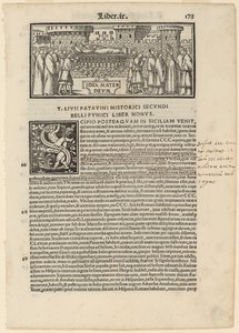 Sivu Livius Historiabum Libristä, 1520.