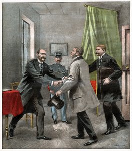 Alfred Dreyfus asianajajiensa kanssa tekijältä . .