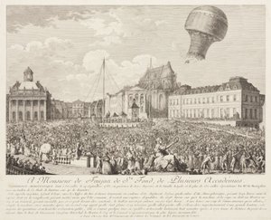 Montgolfier-ilmapallon nousu Versaillesissa tekijältä Frederick (attr. to) Barnard