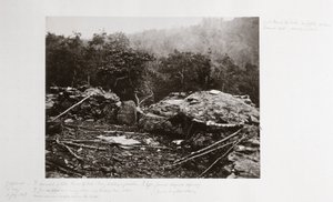Breastworks on Little Round Top Hill, Gettysburg, Pennsylvania, heinäkuu 1863 tekijältä Ferdinand Georg Waldmuller