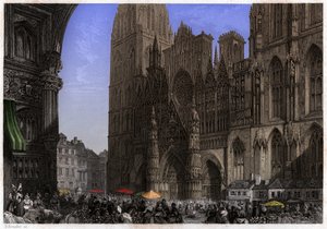 Cathedrale de Rouen, noin 1850 (kaiverrus) tekijältä . .
