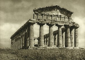 Ceres-temppeli Paestumissa, rakennettu vuonna 500 eaa tekijältä Ferdinand Georg Waldmuller