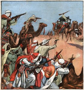 Convoi Colonial dans le Maghreb. Siirtomaa-ranskalainen saattue Maghrebissa. tekijältä Ferdinand Georg Waldmuller