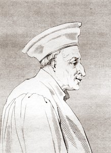 Còsimo di Giovanni degli Mèdici (1389 – 1464), ensimmäinen Medici-poliittisen dynastian jäsen, "Historiallisesta muotokuvien ja maalausten galleriasta", julkaistu 1808 tekijältä Ferdinand Georg Waldmuller