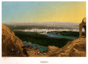 Damaskos Syyriassa, noin 1850 (kaiverrus) tekijältä . .