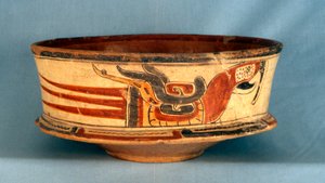 Hautausalus löydetty Balamkun haudasta 5, varhaisklassinen aika (300-600 jKr) (terrakotta) tekijältä Hippolyte Lalaise Devéria