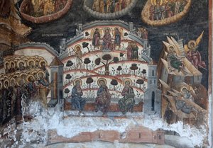 Luostari (manastirea Cozia). Kirkko. Sisustus. Seinämaalauksia. tekijältä . .