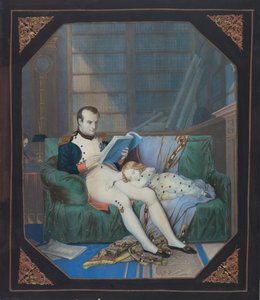 Napoleon tutkielmassaan Rooman kuninkaan kanssa, n. 1860 (litografia) tekijältä . .
