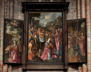 Seurakuntakirkko (Parochiekerk Sint-Walburga). Triptyykki. tekijältä . .