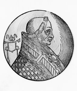 Bonifatius II:n (kuoli 532), 55. katolisen kirkon paavin muotokuva vuodesta 530, kaiverrus tekijältä William Walcutt