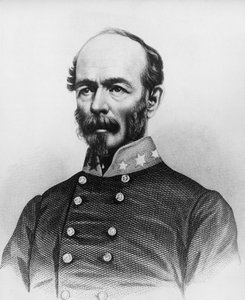 Muotokuva Joseph Eggleston Johnstonista (1807-1891), Yhdysvaltain armeijan upseerista Meksikon ja Amerikan sodan, Seminole-sodan ja Amerikan sisällissodan aikana, kaiverrus tekijältä William Walcutt